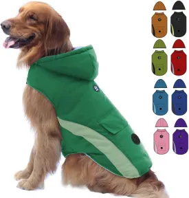EMUST Dog Winter Coats with Hood, Windproof Jackets for Small Dogs, Puppy Apparel for Cold Weather, S/Green