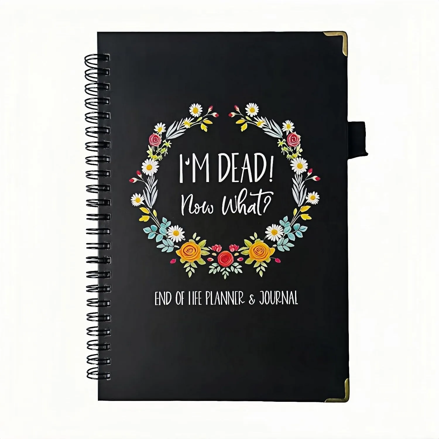 End of Life Planner Organizer Notebook, Important Documents and Instructions Guide (Black-Cardboard Cover)