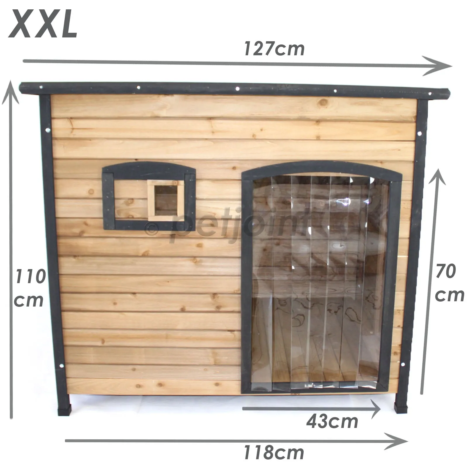Flat Roof XXL Wooden Dog Kennel Large Greyhound German Shepherd House