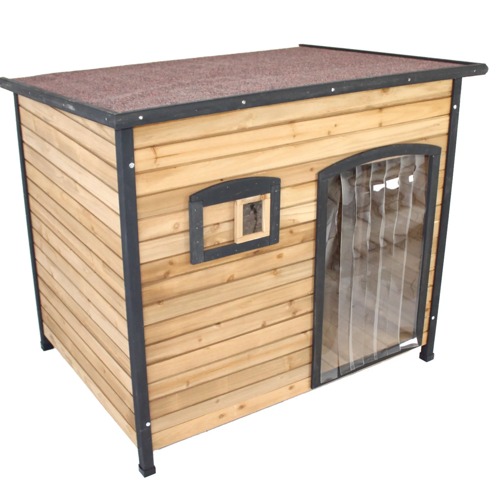 Flat Roof XXL Wooden Dog Kennel Large Greyhound German Shepherd House