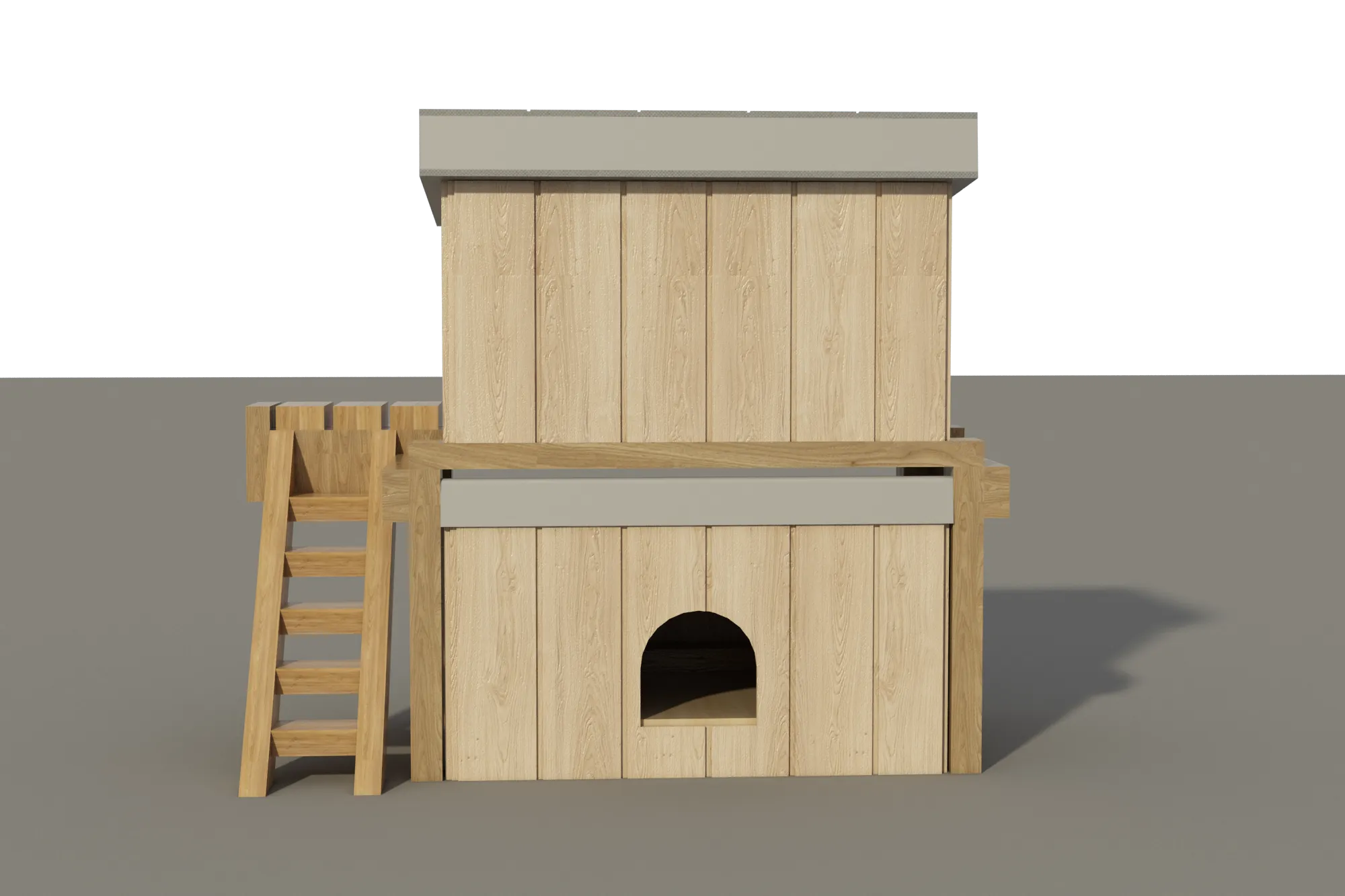 Free Dog House Plans DIY Medium Size Wooden Two Story Pet Kennel Home Shelter Outdoor