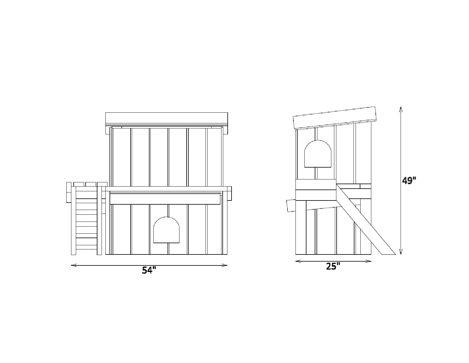 Free Dog House Plans DIY Medium Size Wooden Two Story Pet Kennel Home Shelter Outdoor