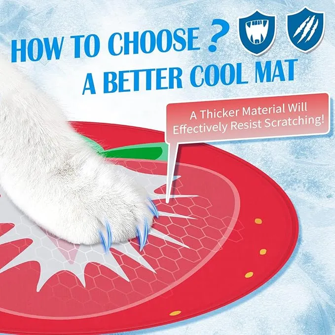 Furrybaby Dog Cooling Mat, 30 cm Strawbery Large Dog Cooling Pads Mats