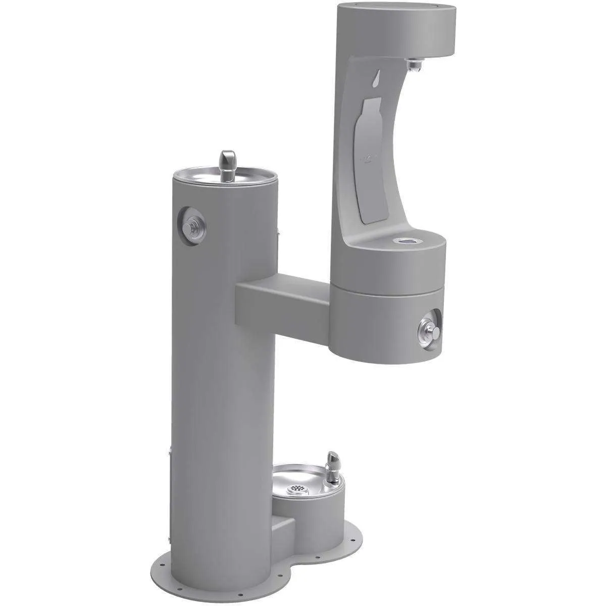 Halsey Taylor 4420BF1LDBGRY Outdoor Bottle Filling Station Bi-Level with Pet Station Gray