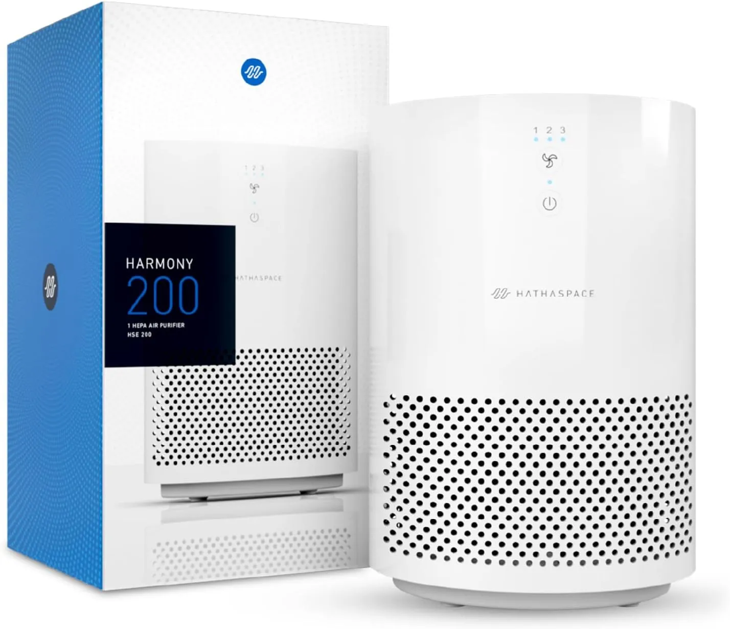 HATHASPACE HSE200 Smart True HEPA Air Purifier for Home, Small Air Cleaner with Activated Carbon Filter, Removes 99.9% of Dust, Smoke, Pet Dander, Odors, VOCs, Covers Up to 200 Sq. Ft, White