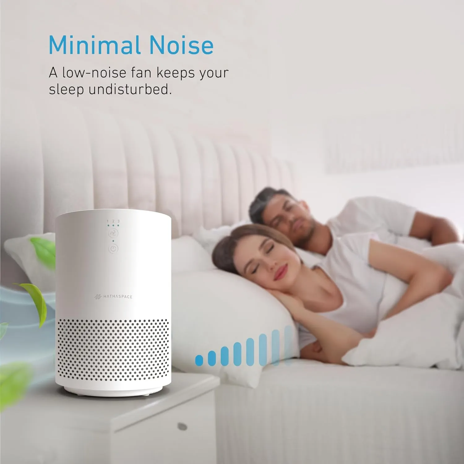 HATHASPACE HSE200 Smart True HEPA Air Purifier for Home, Small Air Cleaner with Activated Carbon Filter, Removes 99.9% of Dust, Smoke, Pet Dander, Odors, VOCs, Covers Up to 200 Sq. Ft, White