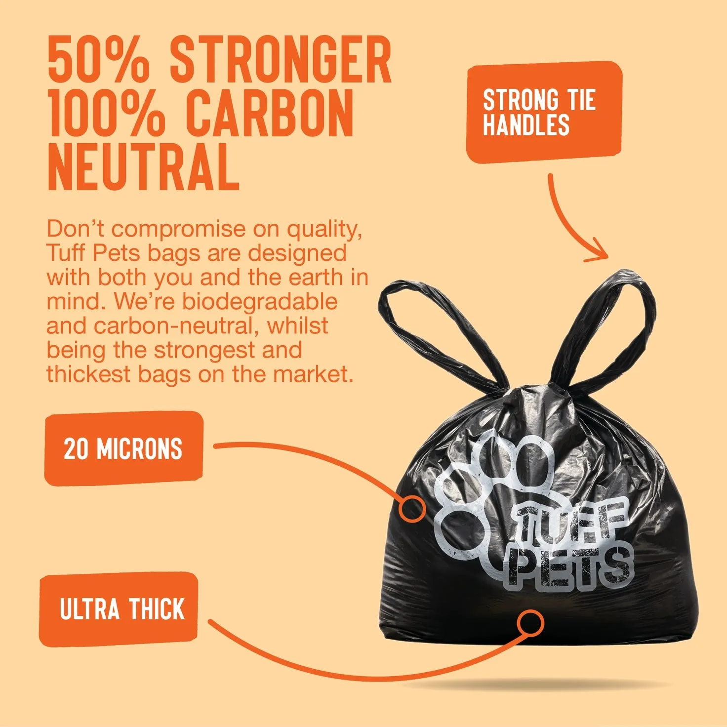 Heavy Duty Biodegradable Dog Poop Bags with Handles