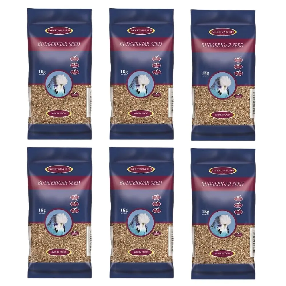 Johnston & Jeff Expert Budgerigar Seed - 6 x 1kg Packs