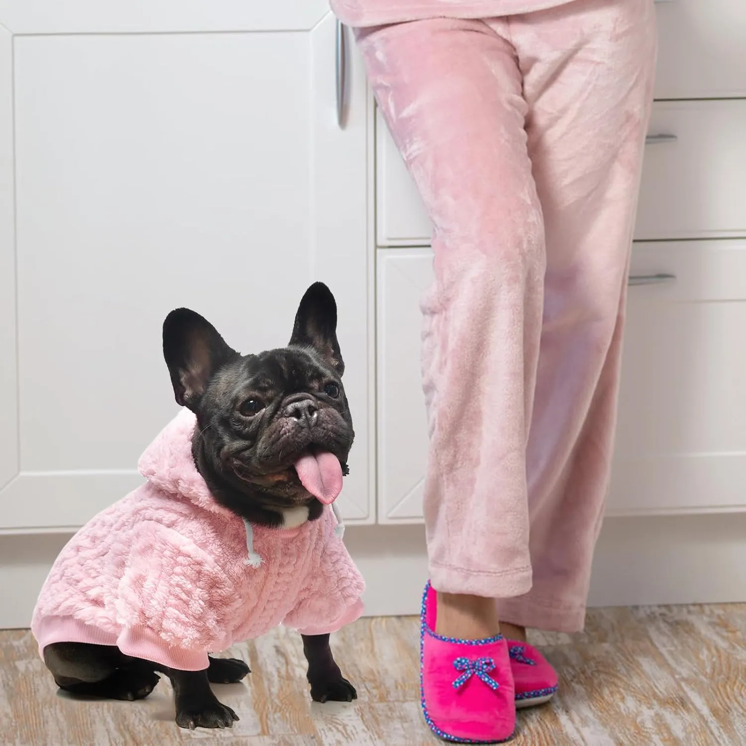 KOOLTAIL Fleece Dog Sweater Hoodie for Small Medium Large Dogs - Super Soft Fall Dog Clothes Hat Hooded Sweatshirt with Leash Hole, Warm Winter Cold Weather Pet Coat for Puppy Cats Girl Female Pink S