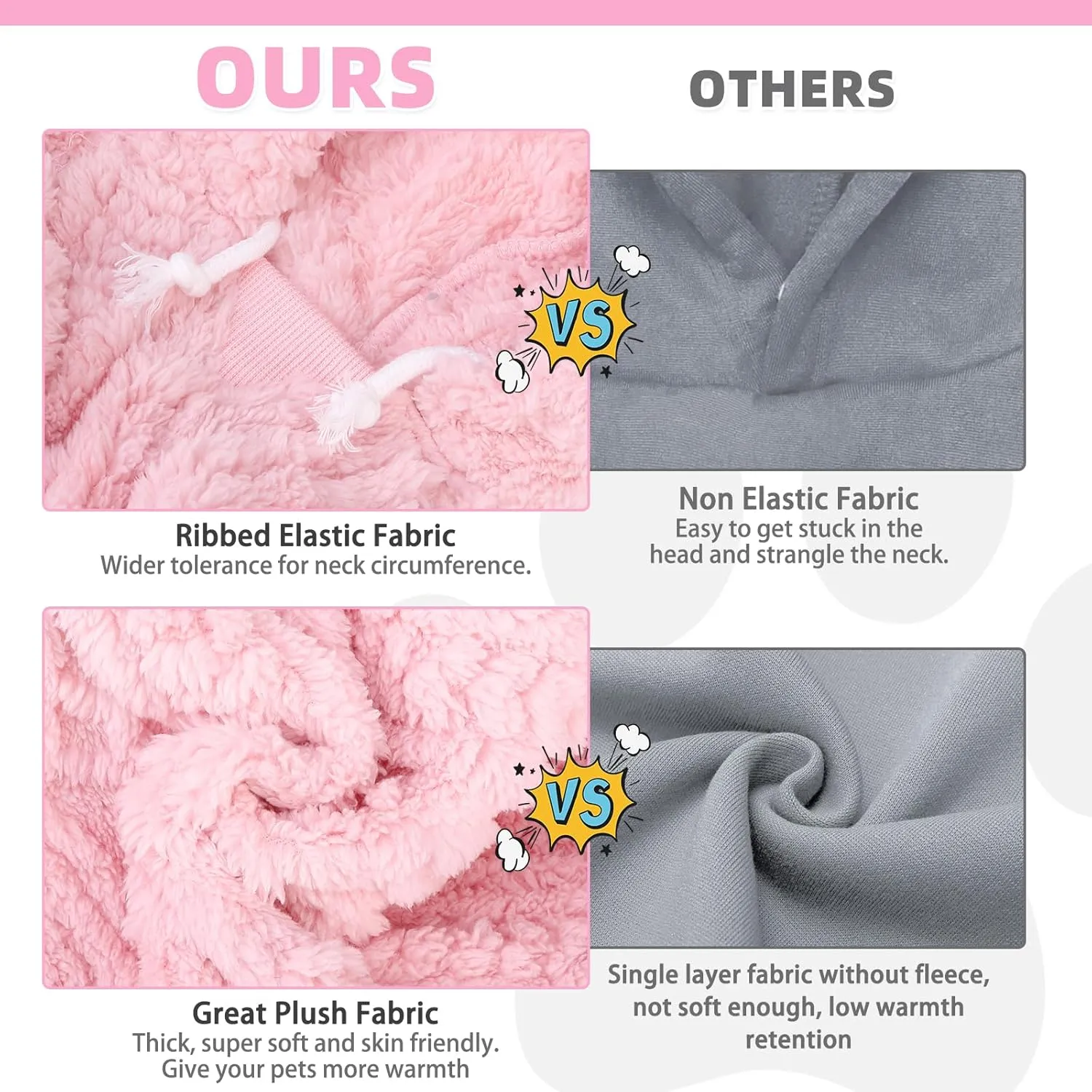 KOOLTAIL Fleece Dog Sweater Hoodie for Small Medium Large Dogs - Super Soft Fall Dog Clothes Hat Hooded Sweatshirt with Leash Hole, Warm Winter Cold Weather Pet Coat for Puppy Cats Girl Female Pink S