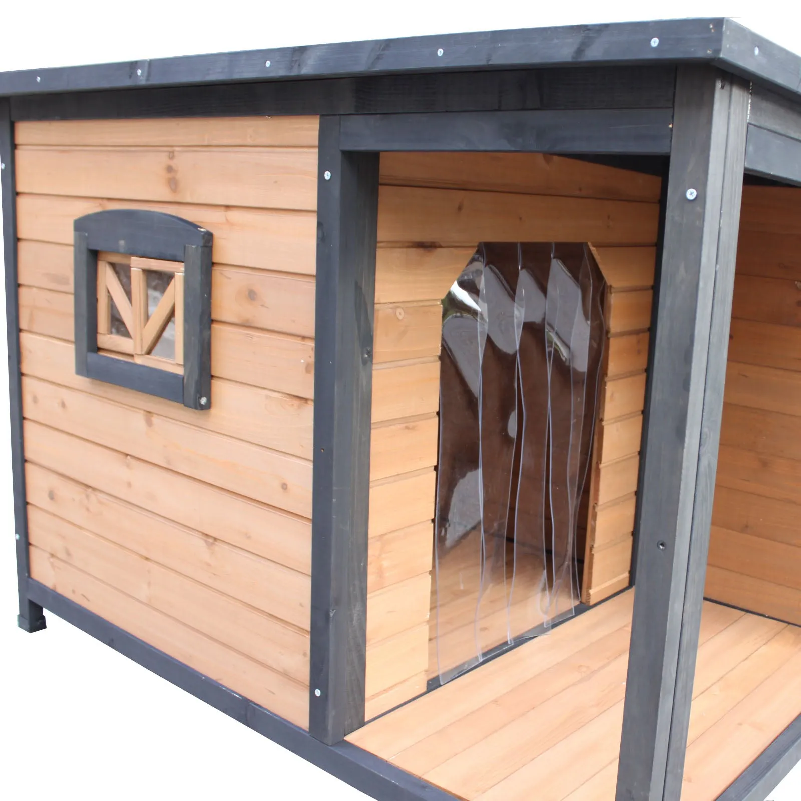 Large Pet Kennel With Balcony Veranda For Medium Dog Breeds