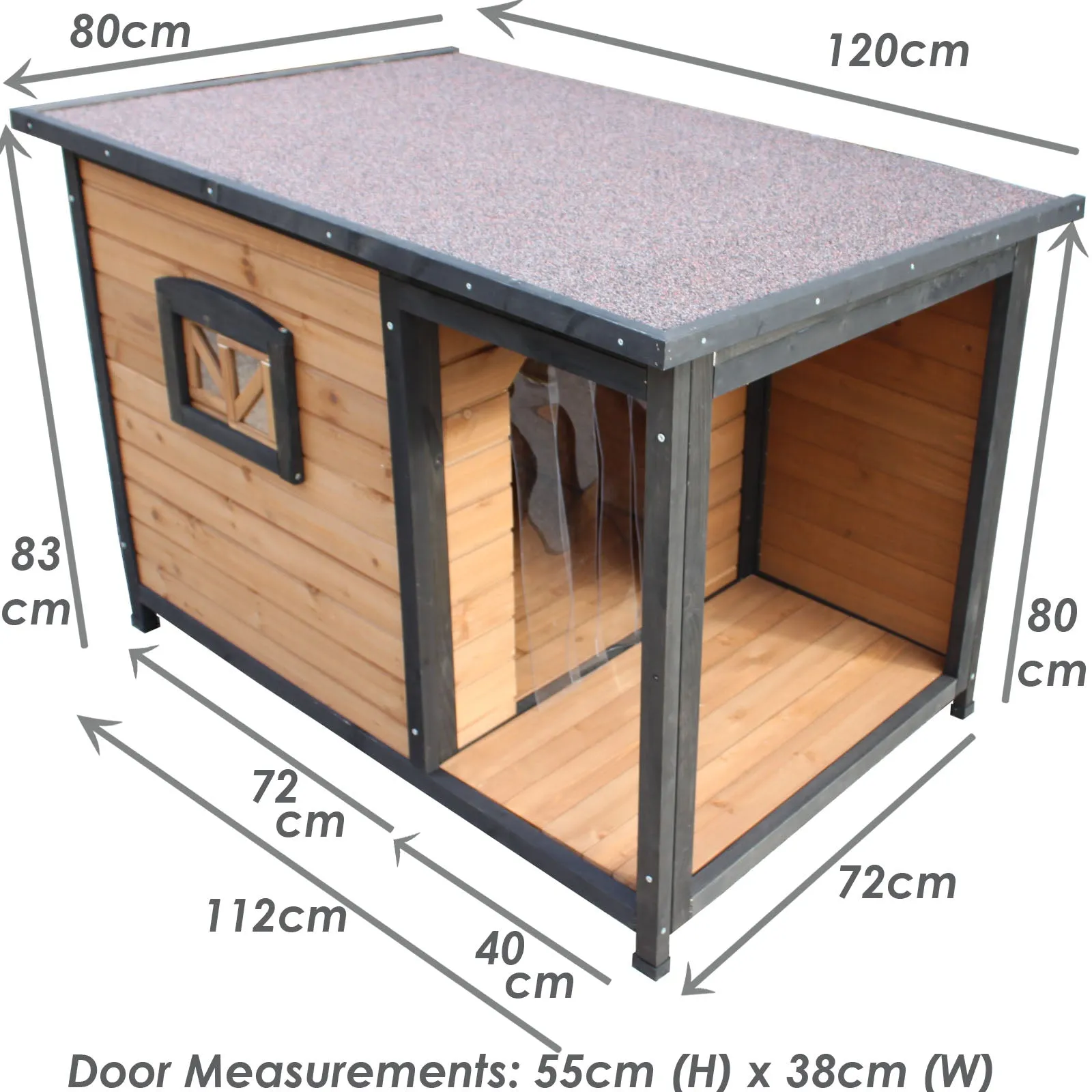 Large Pet Kennel With Balcony Veranda For Medium Dog Breeds