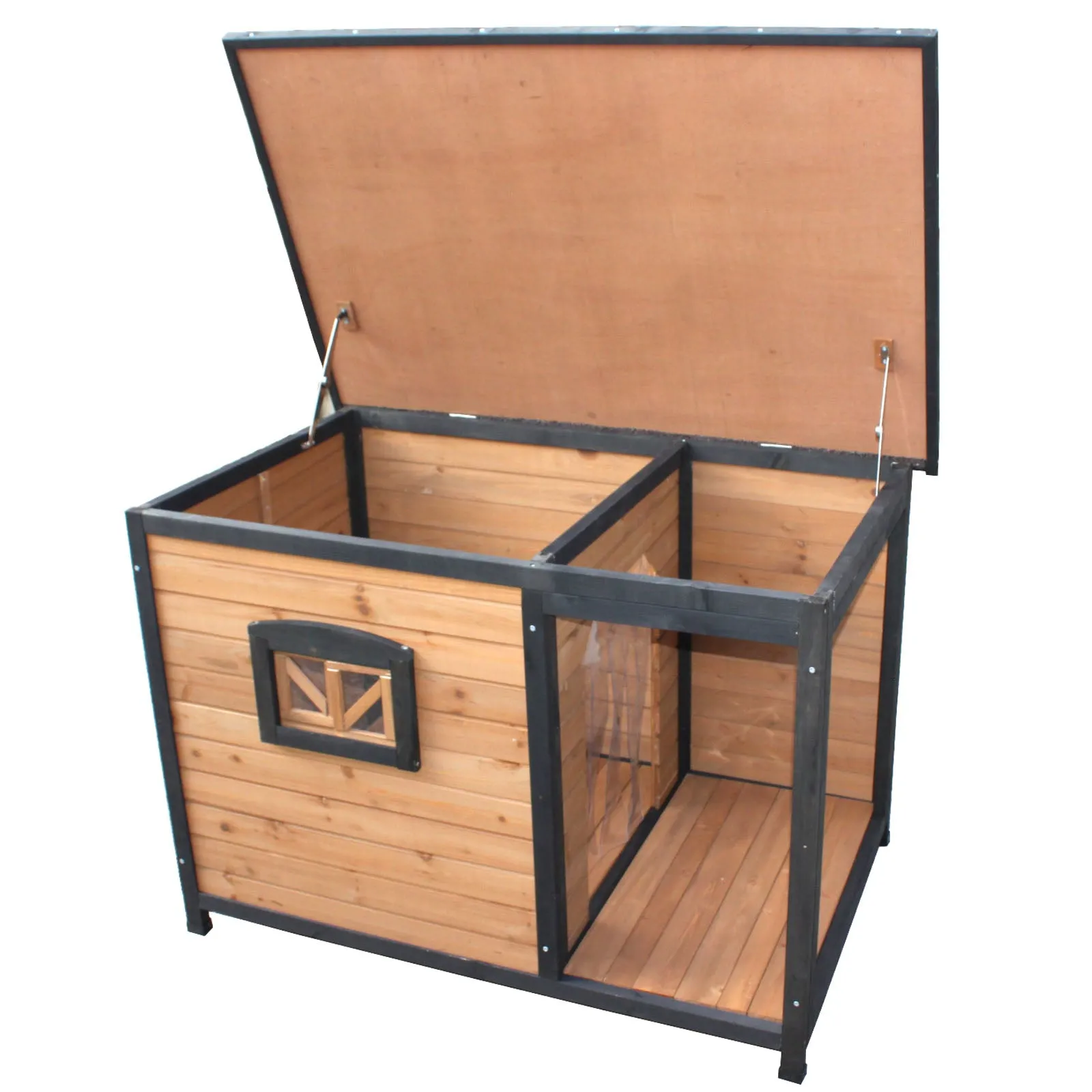 Large Pet Kennel With Balcony Veranda For Medium Dog Breeds