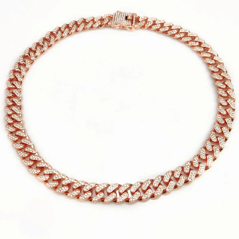 Luxury Gold Dog Chain Collar Cuban Chain Link Choke Collar for Small Medium Large Dogs