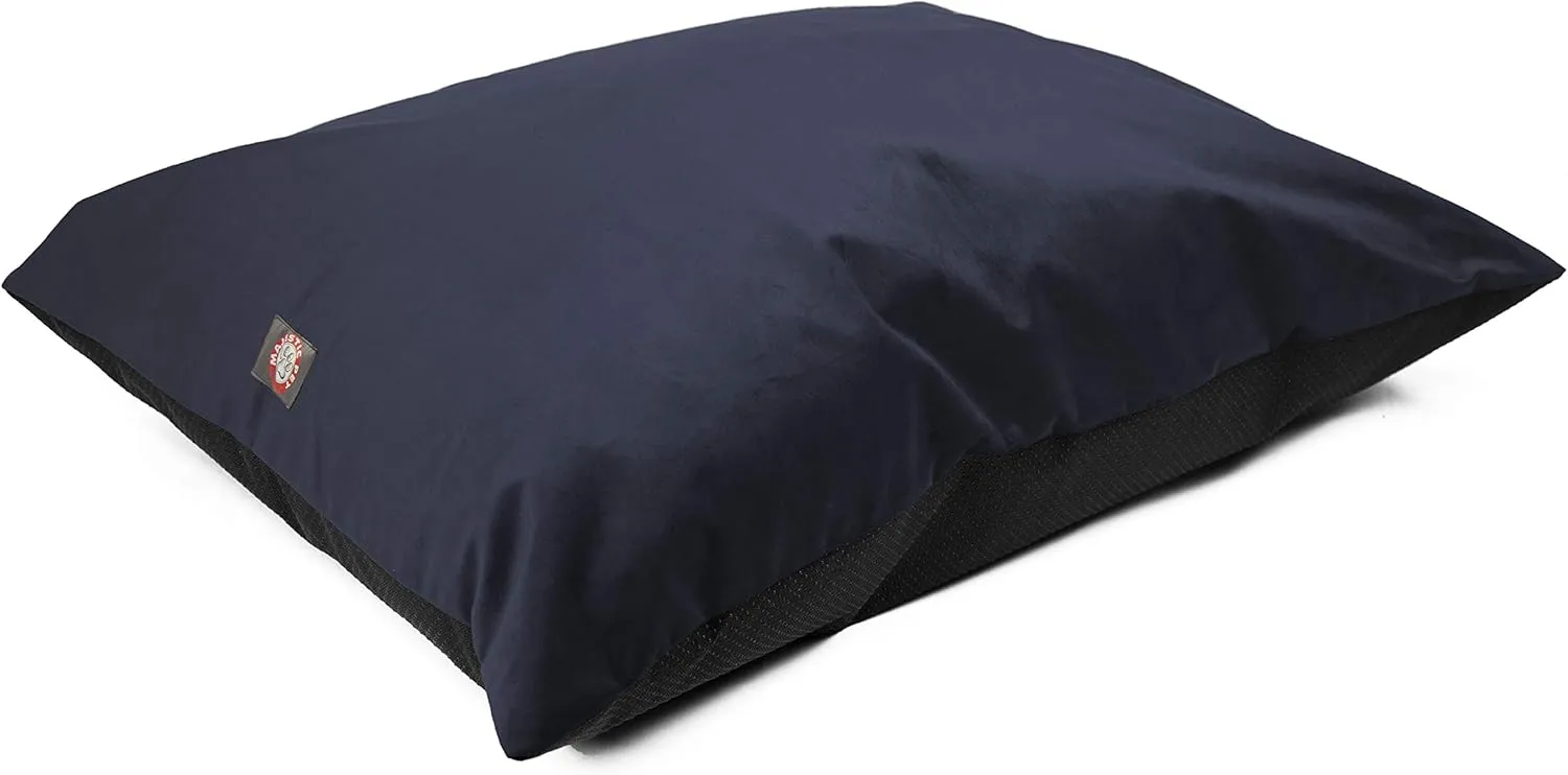 Majestic Pet Rectangle Large Dog Bed Washable  Non Slip Comfy Pet Bed  Dog Crate Bed Super Value Pillow Dog Bed  Dog Kennel Bed for Sleeping - Dog Bed Large Breed 46 x 35 Inch  Velvet Navy