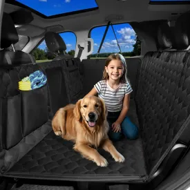 MIDOG Back Seat Extender for Dogs - [2025 Upgraded] Hard Bottom Car Seat Cover Holds 400lbs,Anti-Slip and Anti-Scratch,Compatible with Child Seat,Perfect for SUV & Car(Black, L)