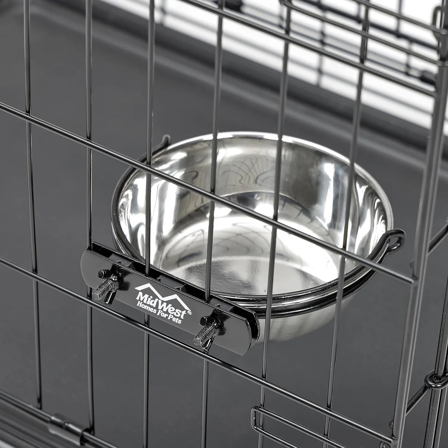 MidWest Homes for Pets Snap'y Fit Stainless Steel Food Bowl/Pet Bowl, 2 qt. for Dogs & Cats (42), Silver