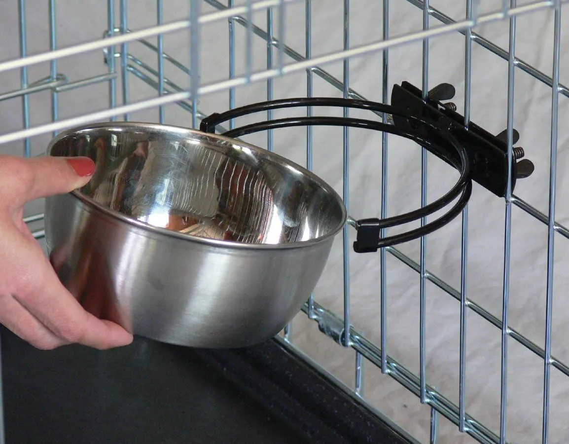 MidWest Homes for Pets Snap'y Fit Stainless Steel Food Bowl/Pet Bowl, 2 qt. for Dogs & Cats (42), Silver