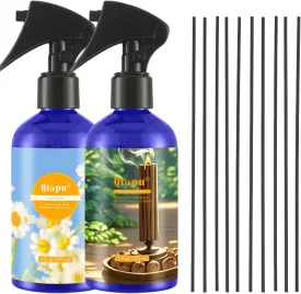 Natural Bedroom Linen Spray Scented Room Mist with Plant Extracts Long Lasting Freshness for Sheets, Pillows & Curtains  9oz 2BottleChamomile   Oud 