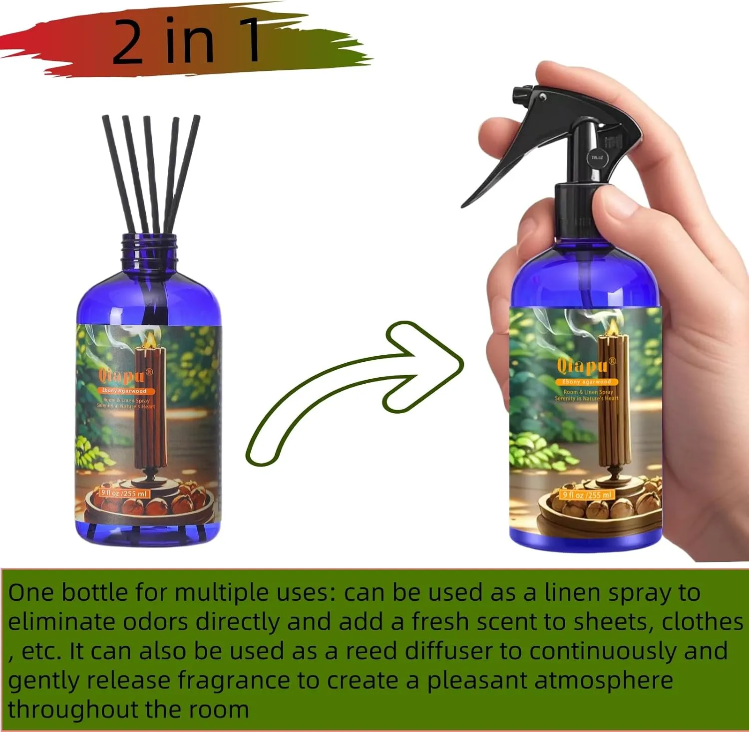 Natural Bedroom Linen Spray Scented Room Mist with Plant Extracts Long Lasting Freshness for Sheets, Pillows & Curtains  9oz 2BottleChamomile   Oud 