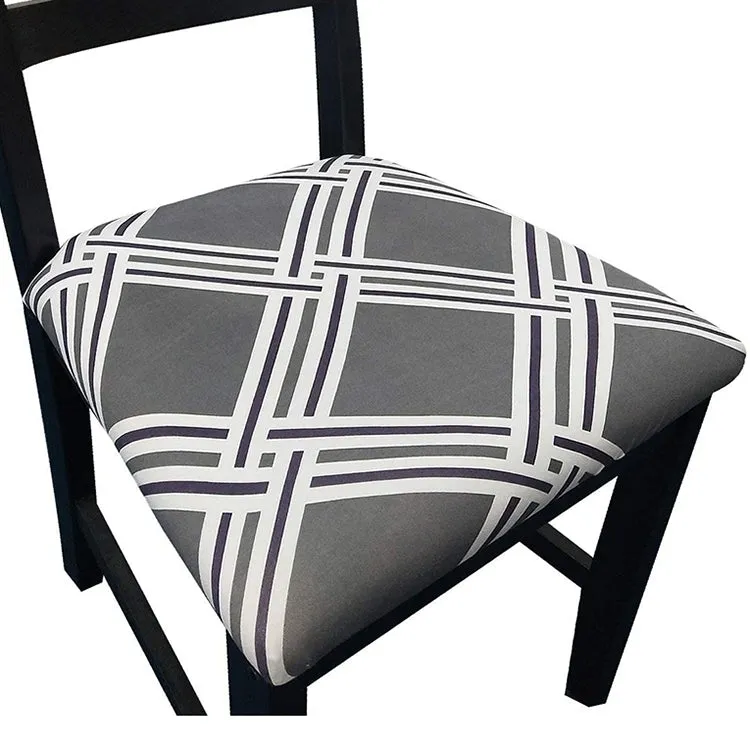 Pattern Stretchable Dining Chair Seat Cover Red with Golden Pattern