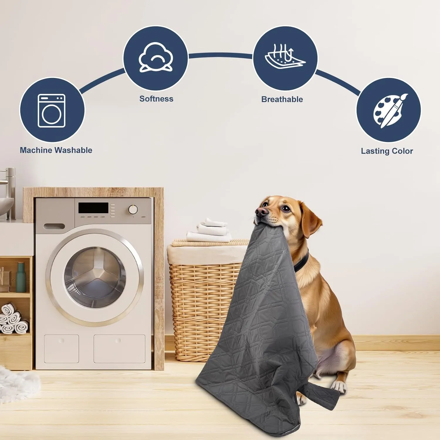 Pet Couch Cover, Waterproof Anti-slip Couch Covers for Dogs, Leak-proof Couchs Protector for Dogs, Double-sided Available Furniture Covers for Pets Dogs Cat Home Travel Car Picnic Use (Grey, 52x82in)