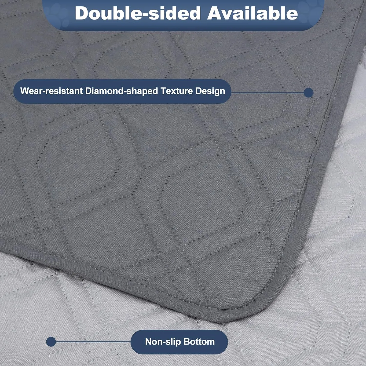 Pet Couch Cover, Waterproof Anti-slip Couch Covers for Dogs, Leak-proof Couchs Protector for Dogs, Double-sided Available Furniture Covers for Pets Dogs Cat Home Travel Car Picnic Use (Grey, 52x82in)