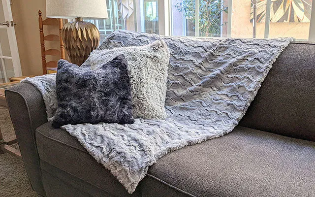 Pet / Dog Blanket - Luxury Faux Fur in Winter River