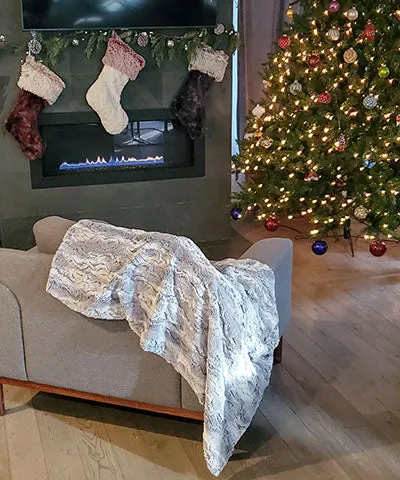 Pet / Dog Blanket - Luxury Faux Fur in Winter River