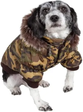 Pet Life Classic Metallic Winter Dog Coat with Zippered Removable Fur Hood - Dog Jacket Features 3M Thinsulate Insulation Warming Technology - Sizes Small, Medium, Large