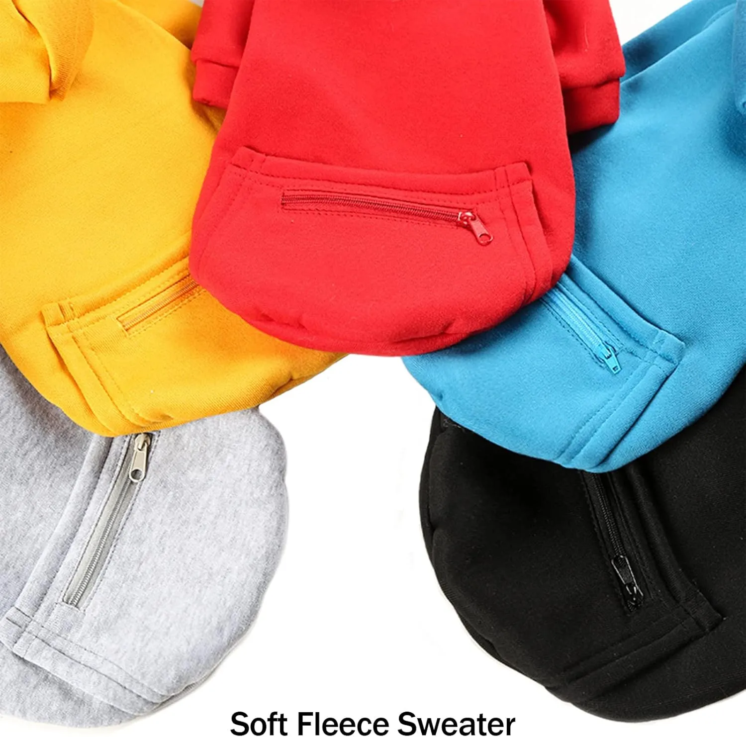PETCARE Small Dog Sweater Hoodies Pet Black Hooded Soft Fleece Sweatshirts with Pocket Fall Winter Puppy Cat Sweaters Warm Clothes for Small Dogs Shih Tzu Yorkies French Bulldog Outfits Costume