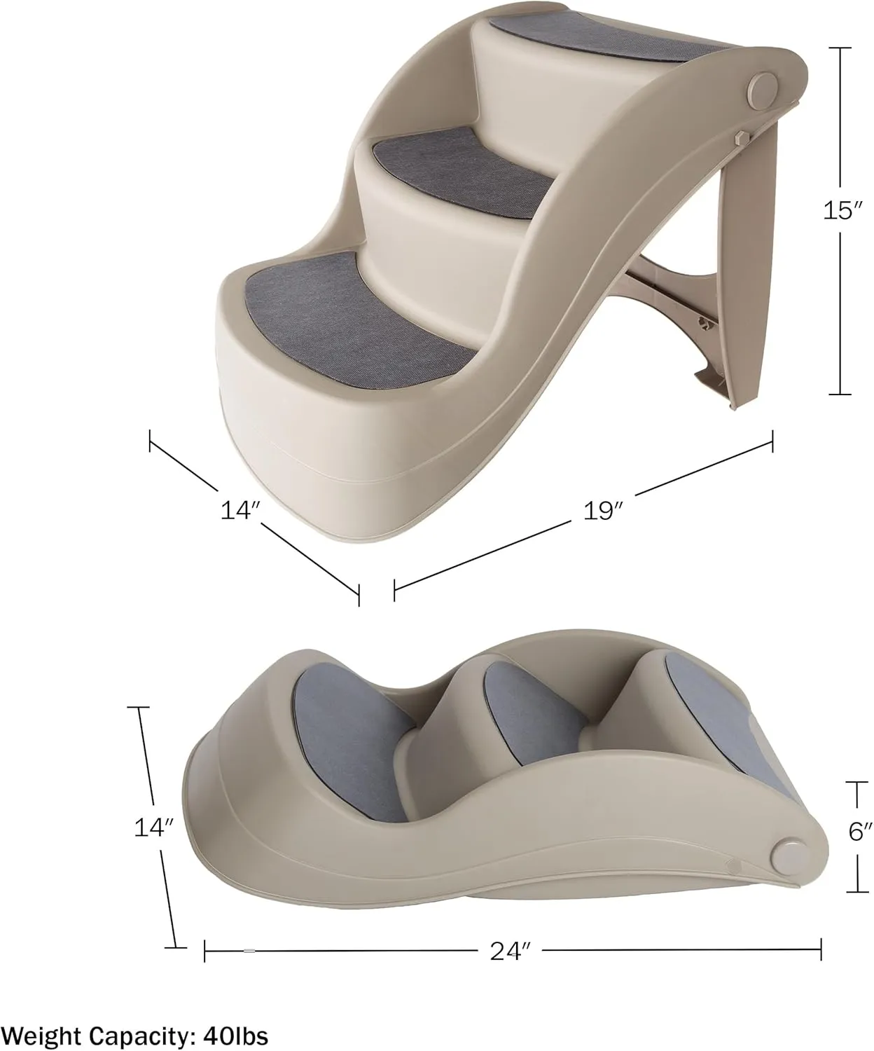 PETMAKER Pet Stairs Indoor Or Outdoor Ramp With 3 Step Design Cat Or Dog Steps For Home And Vehicle