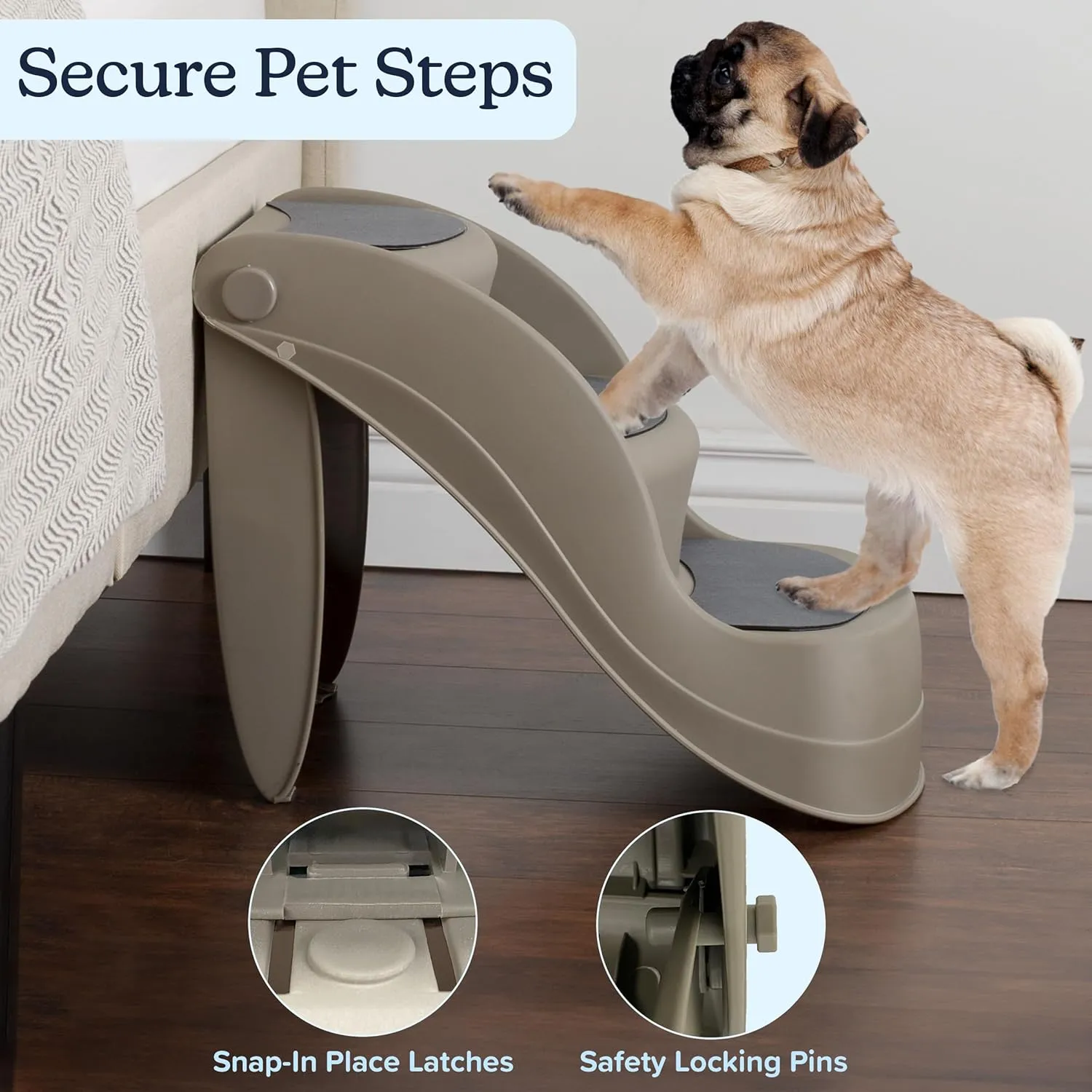PETMAKER Pet Stairs Indoor Or Outdoor Ramp With 3 Step Design Cat Or Dog Steps For Home And Vehicle