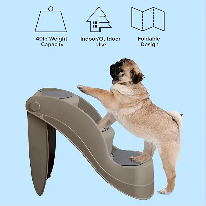 PETMAKER Pet Stairs Indoor Or Outdoor Ramp With 3 Step Design Cat Or Dog Steps For Home And Vehicle