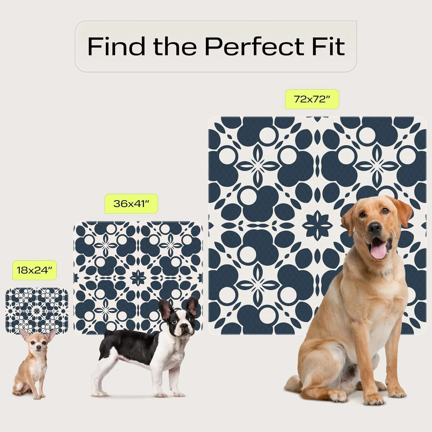 PetSpy Washable Pee Pads for Dogs 2-pack (18x41) - Waterproof Reusable Puppy Pads No-slip Surface - Stylish Dog Potty Training Pads Protect Against Leakage Small Medium Large Dogs, Oriental