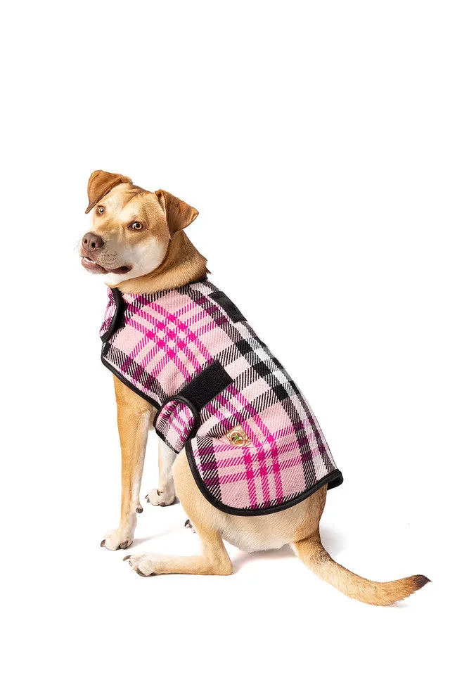 Pink Plaid Fleece Lined Dog Coat by Chilly Dog