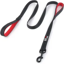 Plutus Pet Double Handle Dog Leash 6ft Long, Padded 2 Handle, Heavy Duty, Reflective Training Leash for Medium Large Dogs, Dual Handle Lead (Black)
