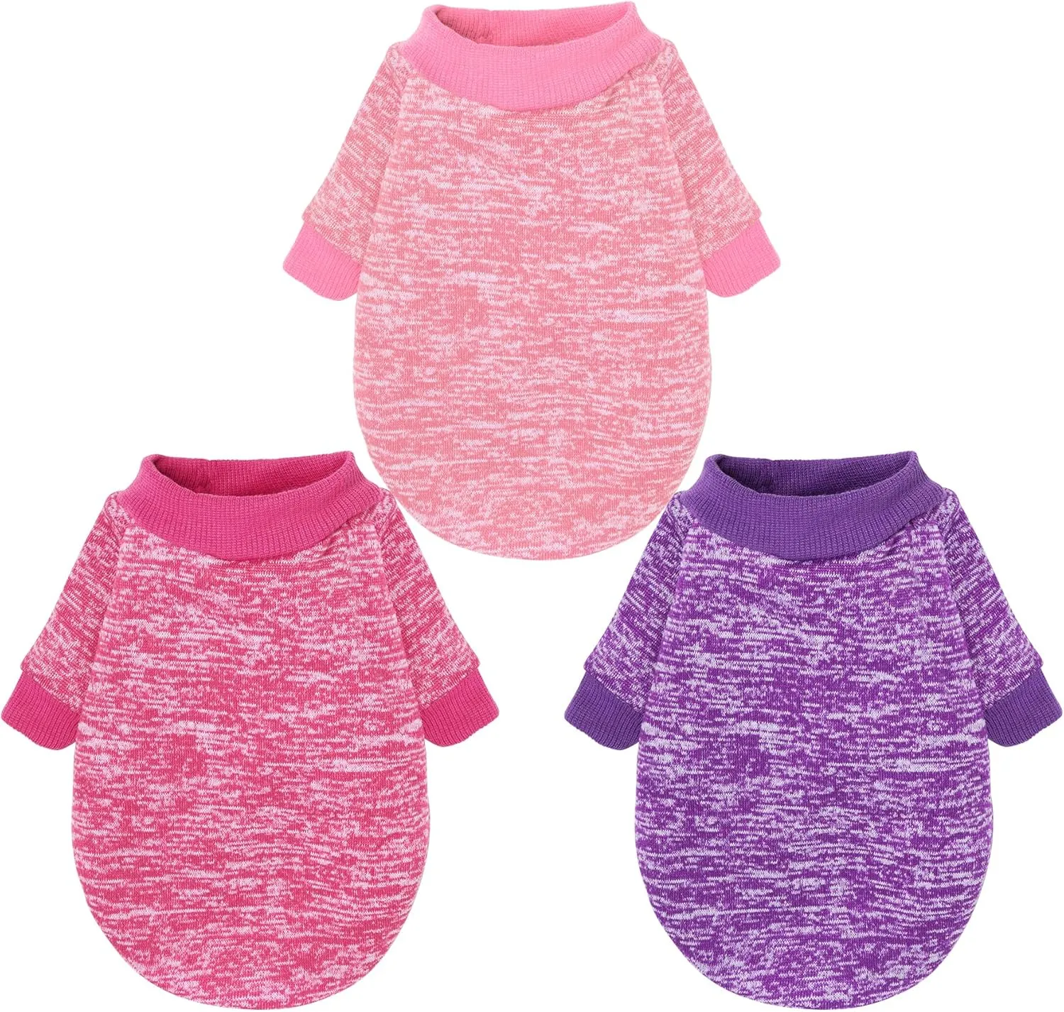 Rbenxia 3-Piece Dog Sweaters: Warm Doggie Sweatshirts & Cat Pets Outfits - Small Puppy & Cat Sizes - Winter