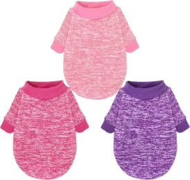 Rbenxia 3-Piece Dog Sweaters: Warm Doggie Sweatshirts & Cat Pets Outfits - Small Puppy & Cat Sizes - Winter