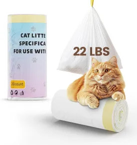 Self-Cleaning 20 Count Cat Litter Box Liners, 2.5Mils Thick Cat Litter Bags - Replacement Liners with Drawstring, Heavy Duty - 26" x 16", Compatible with Self-Cleaning Litter Box