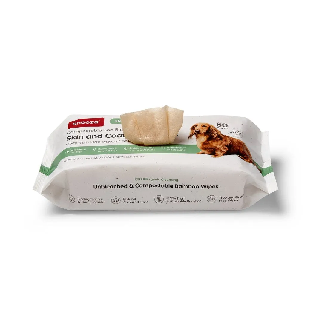 Snooza Skin and Coat Care Pet Wipes Unbleached^^^