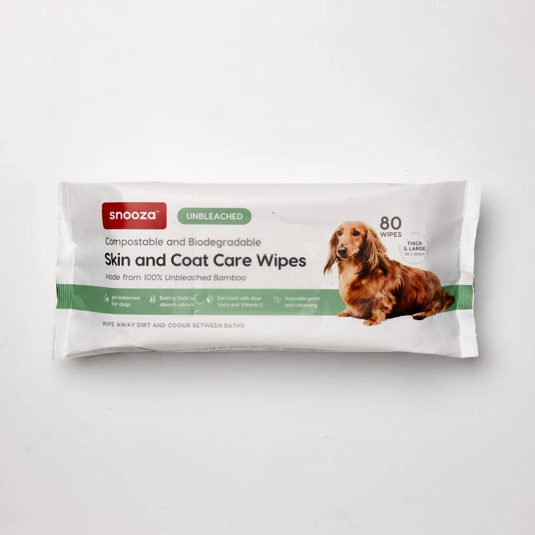 Snooza Skin and Coat Care Pet Wipes Unbleached^^^
