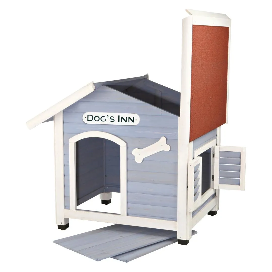 Solid Pine Wood Weatherproof Dog House with Adjustable Feet