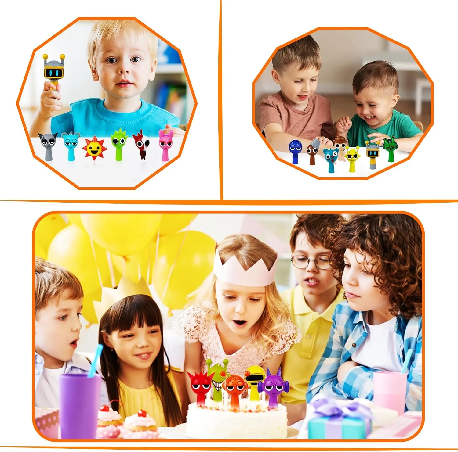 Sprunki Action Figures Mystery Box - Collectible Cake Toppers, Easter Egg Hunt Gifts Durable Non-Toxic Material & Office Decor for Kids/Adults/Fans (12Pcs)