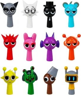 Sprunki Action Figures Mystery Box - Collectible Cake Toppers, Easter Egg Hunt Gifts Durable Non-Toxic Material & Office Decor for Kids/Adults/Fans (12Pcs)