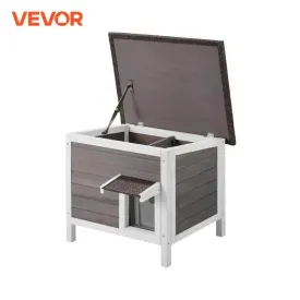 VEVOR Outdoor Cat House - Weatherproof Wooden Shelter