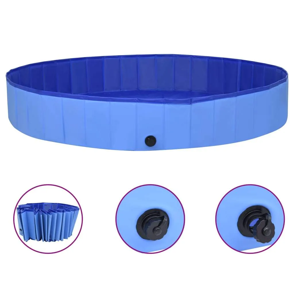 vidaXL Foldable Dog Swimming Pool PVC Animal Pet Supply Red/Blue Multi Sizes