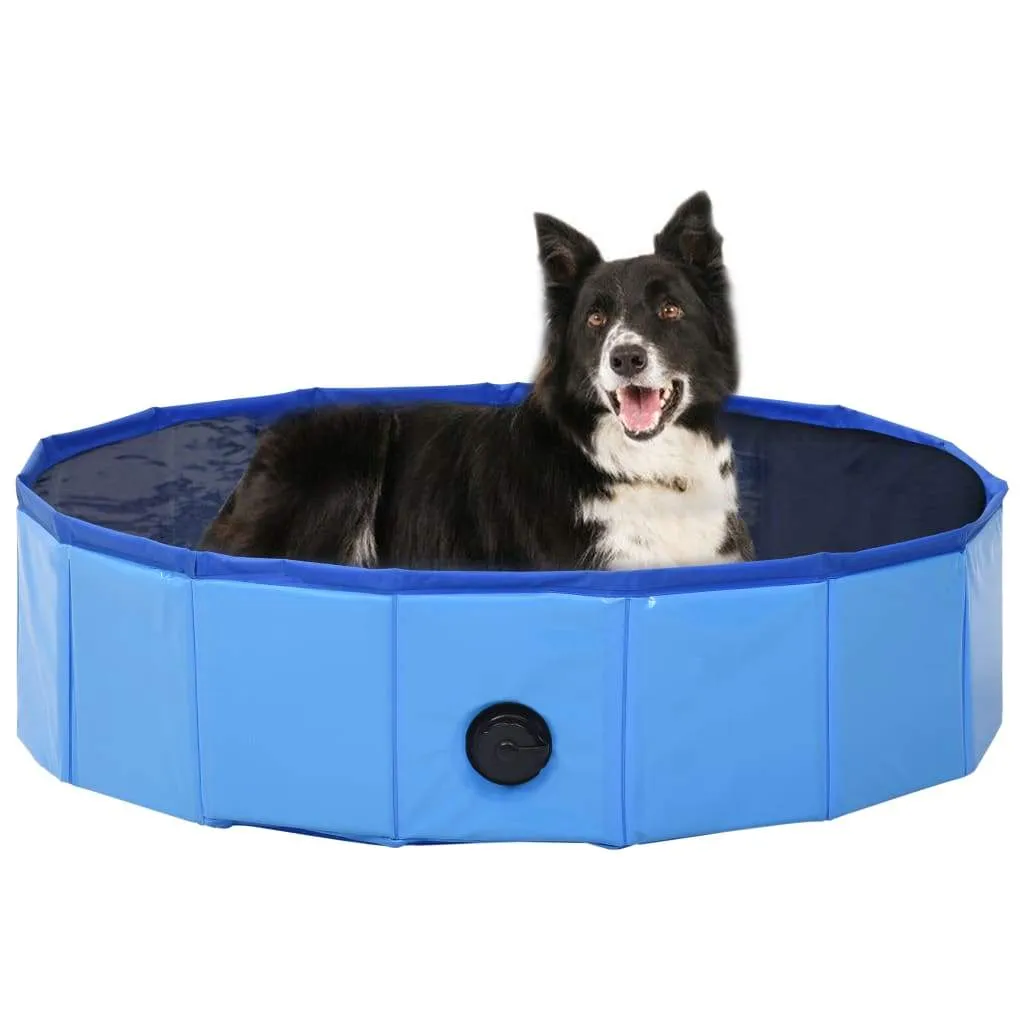 vidaXL Foldable Dog Swimming Pool PVC Animal Pet Supply Red/Blue Multi Sizes