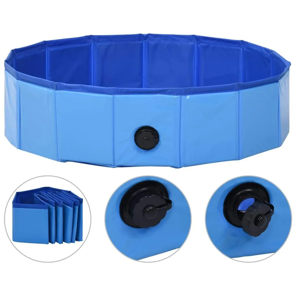 vidaXL Foldable Dog Swimming Pool PVC Animal Pet Supply Red/Blue Multi Sizes