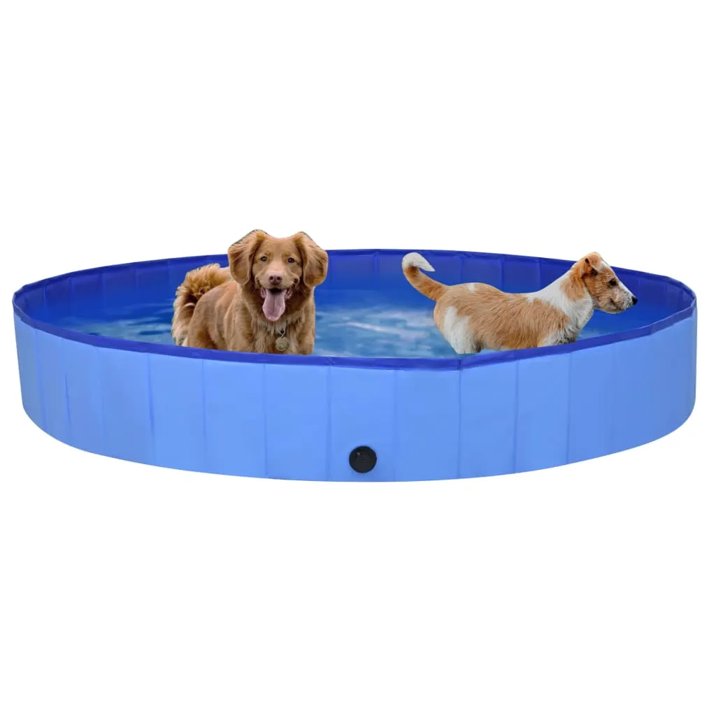 vidaXL Foldable Dog Swimming Pool PVC Animal Pet Supply Red/Blue Multi Sizes